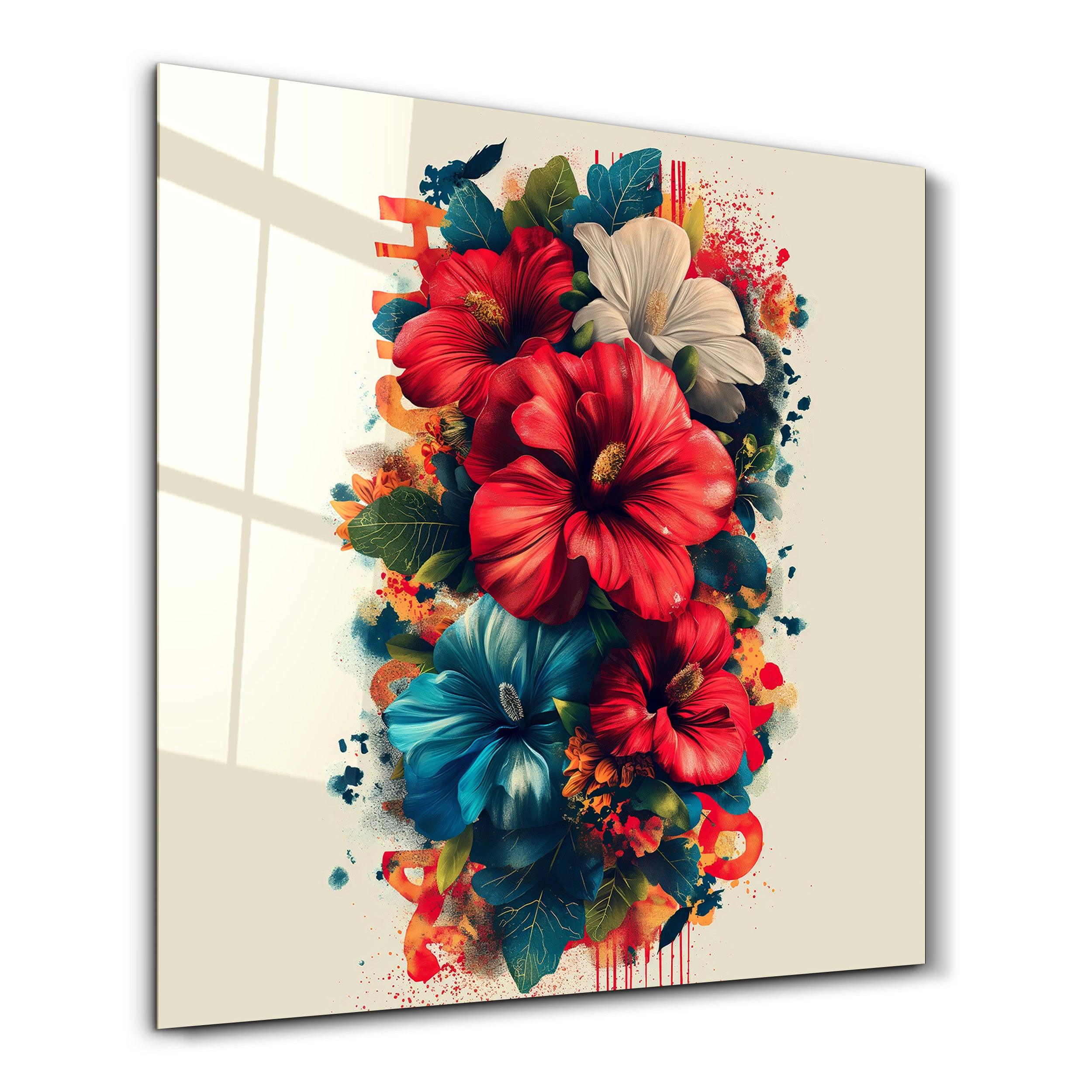 Hibiscuses - Glass Wall Art - ArtDesigna Glass Printing Wall Art