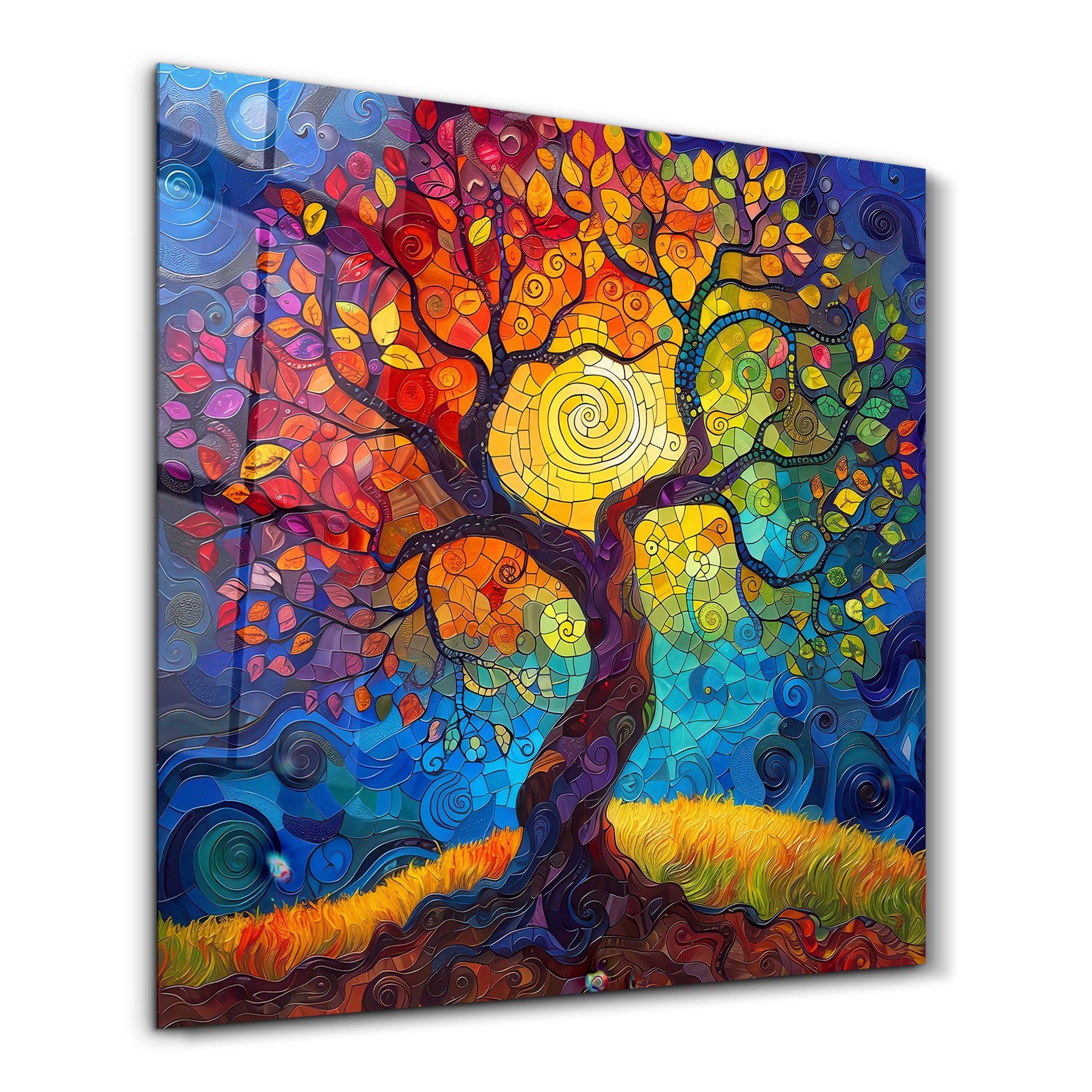 Tree of Life Mosaic Style | Glass Wall Art