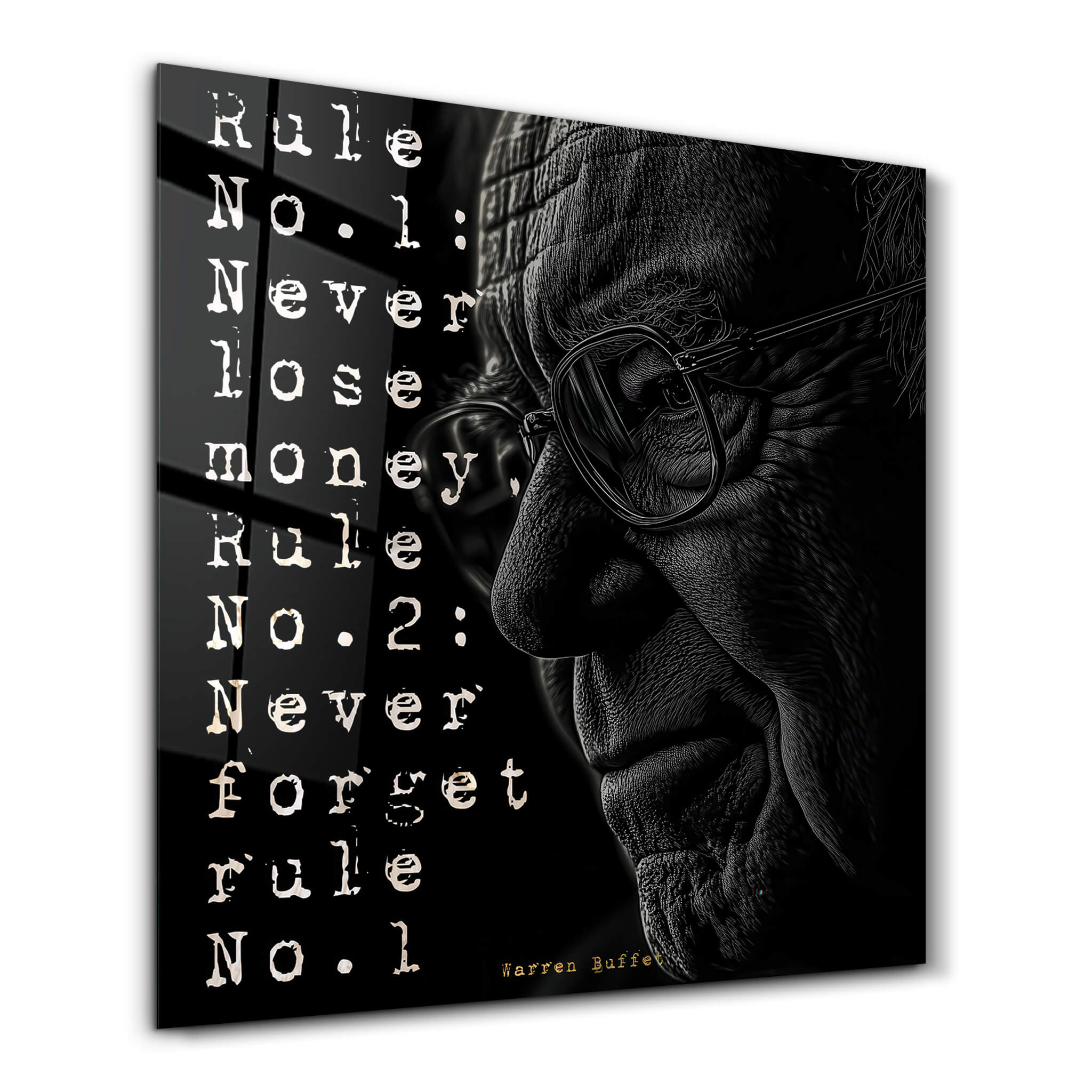 W. Buffet | Motivational Glass Wall Art