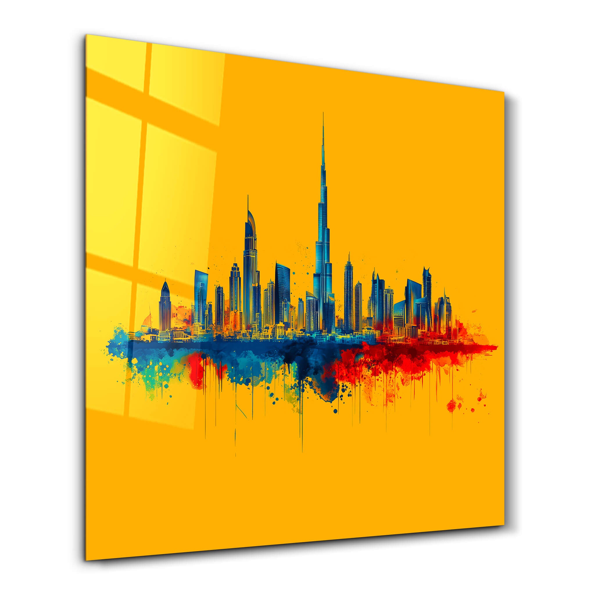 Dubai Skyline Drawing | Glass Wall Art