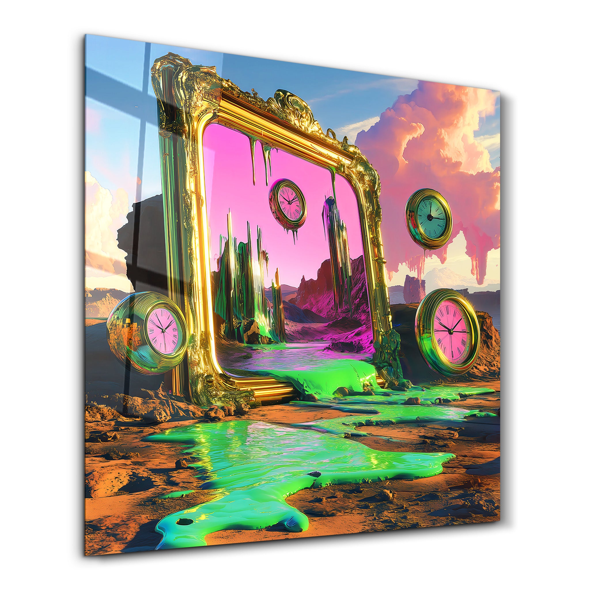 A Dreamscape of Melting Reality | Glass Wall Art