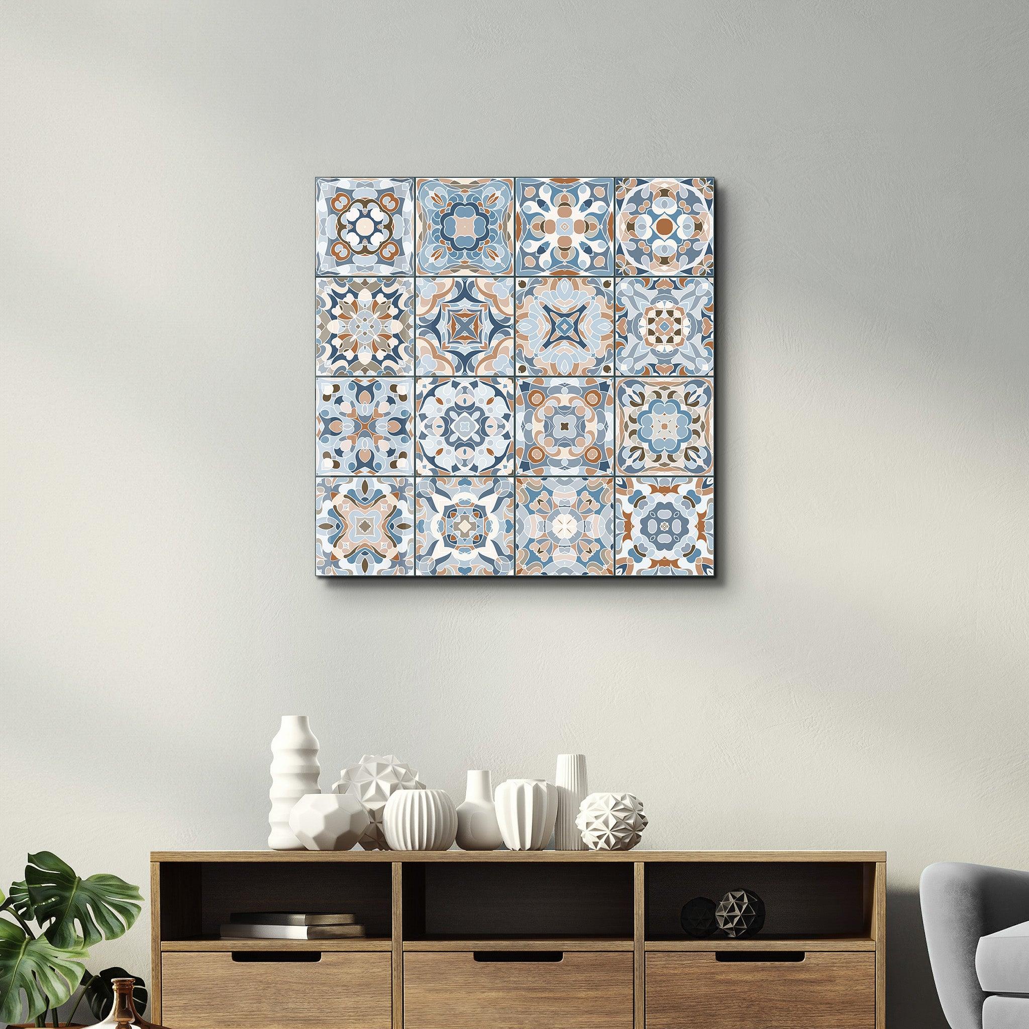 Light-Blue Italian Ceramic Tiles Collection | Glass Wall Art - ArtDesigna Glass Printing Wall Art