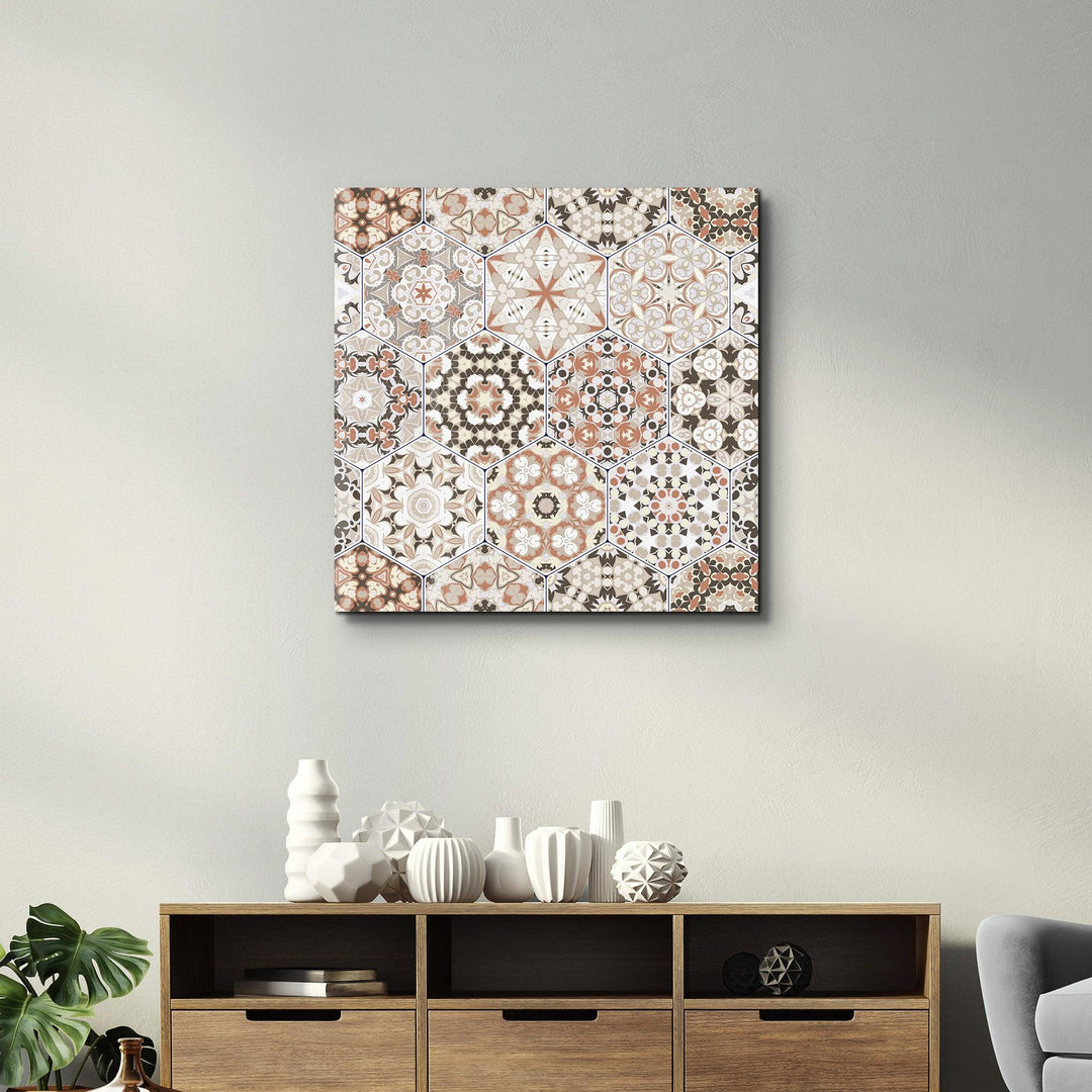 Beige Brown Italian Ceramic Tiles Collection | Glass Wall Art