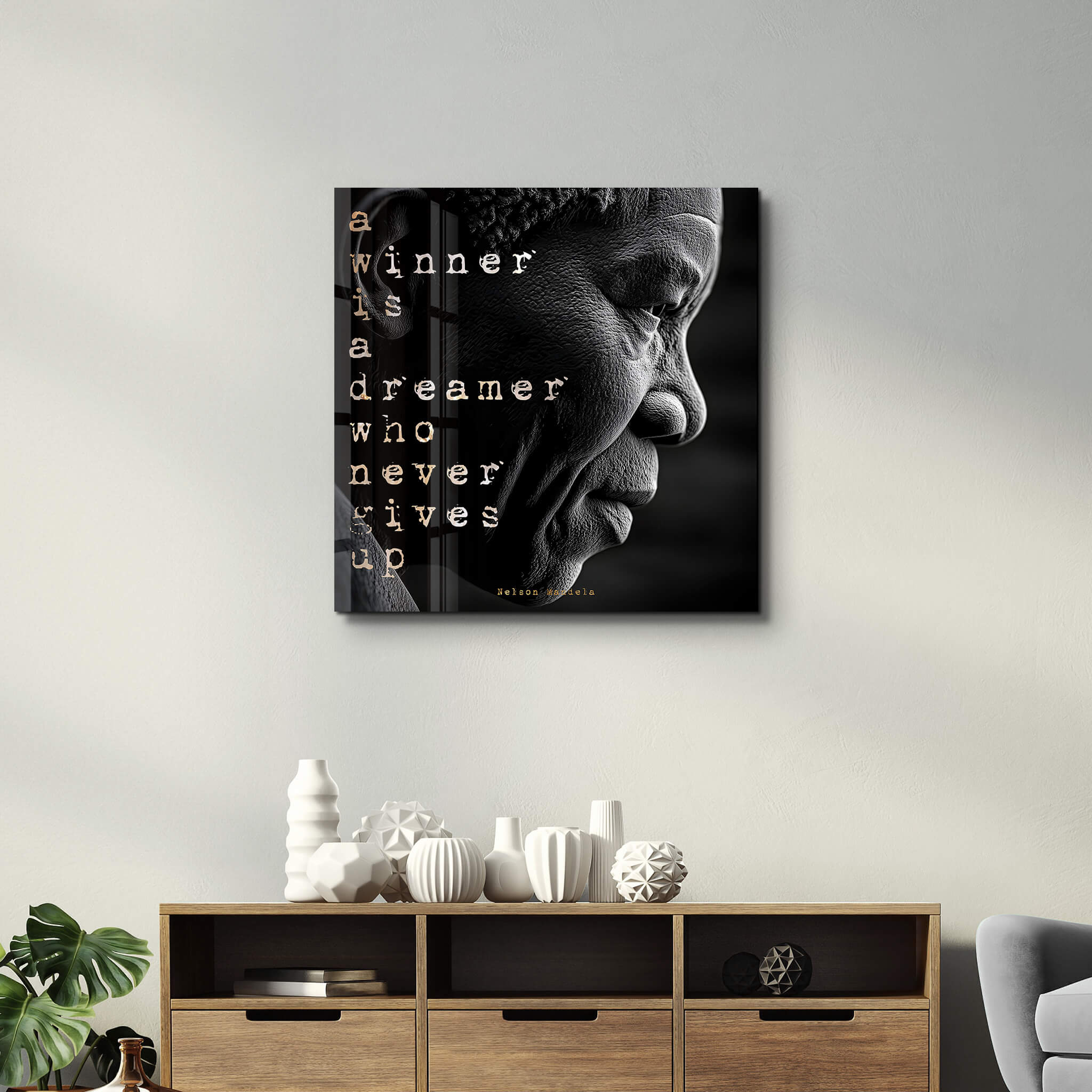 Nelson Mandela | Motivational Glass Wall Art