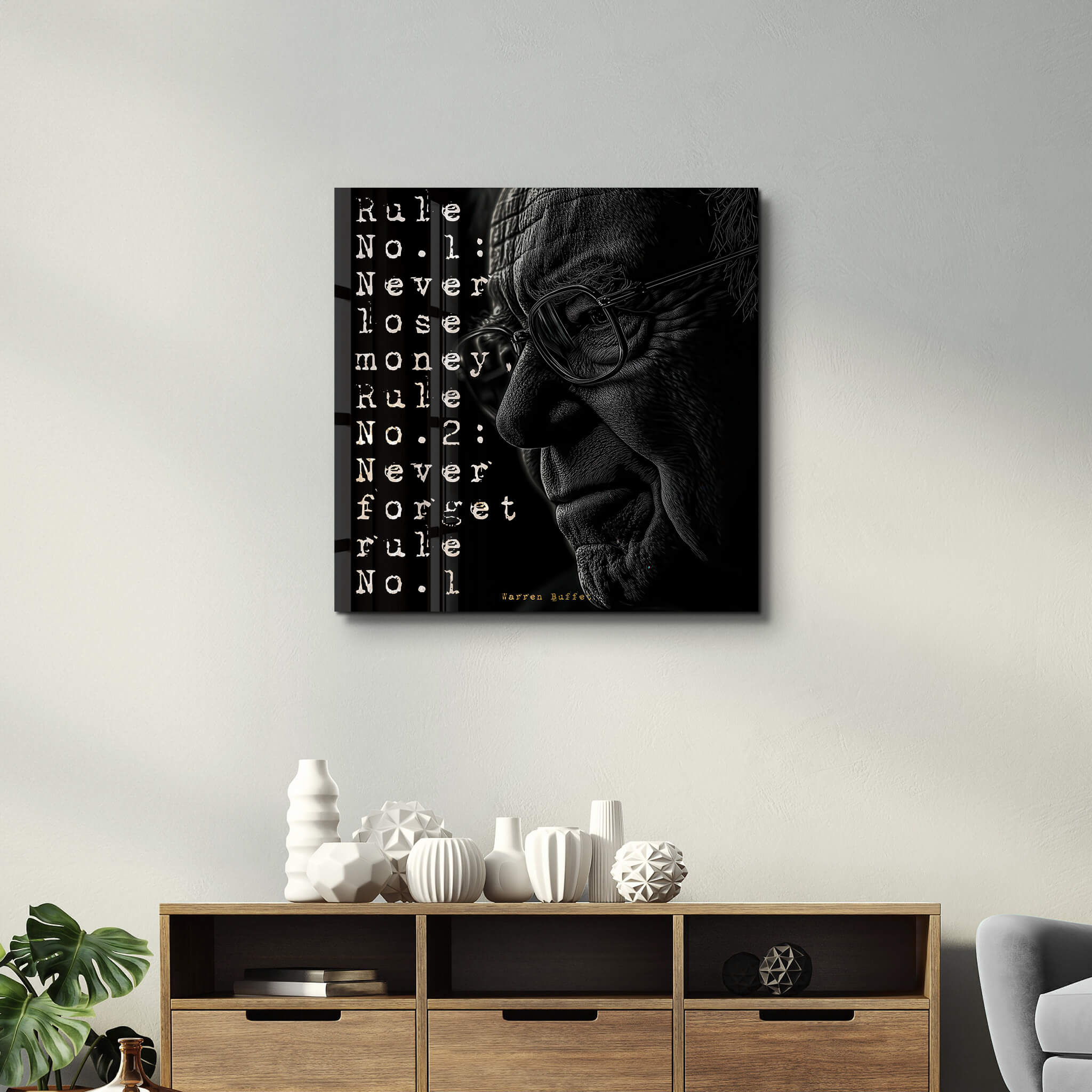 W. Buffet | Motivational Glass Wall Art