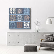 9 Blue-Brown Italian Ceramic Tiles Collection | Glass Wall Art - ArtDesigna Glass Printing Wall Art