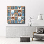 Blue-Light Brown Italian Ceramic Tiles Collection | Glass Wall Art - ArtDesigna Glass Printing Wall Art