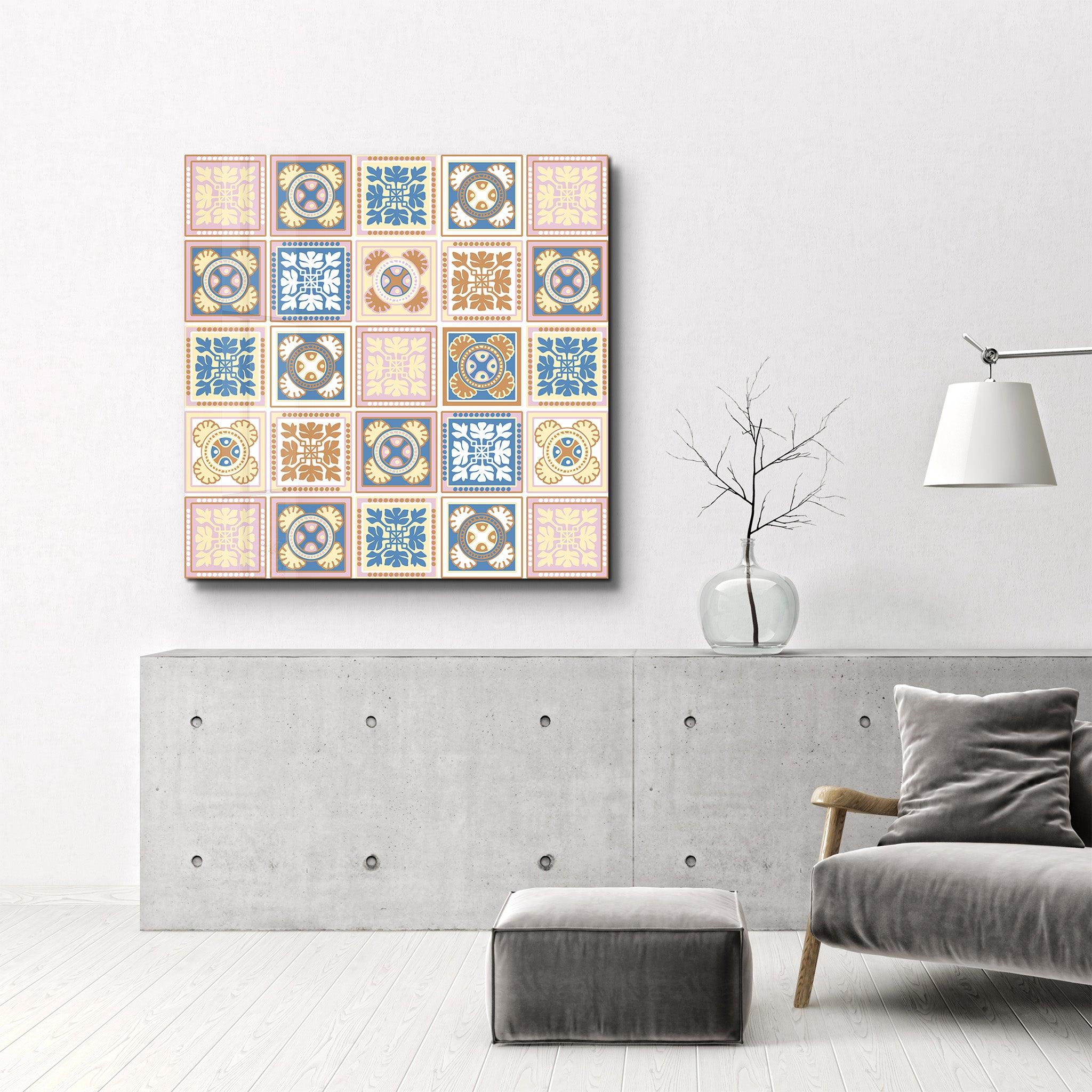 Powder-Pink Italian Ceramic Tiles Collection | Glass Wall Art - ArtDesigna Glass Printing Wall Art