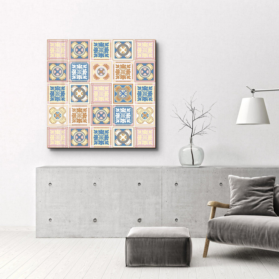 Powder-Pink Italian Ceramic Tiles Collection | Glass Wall Art