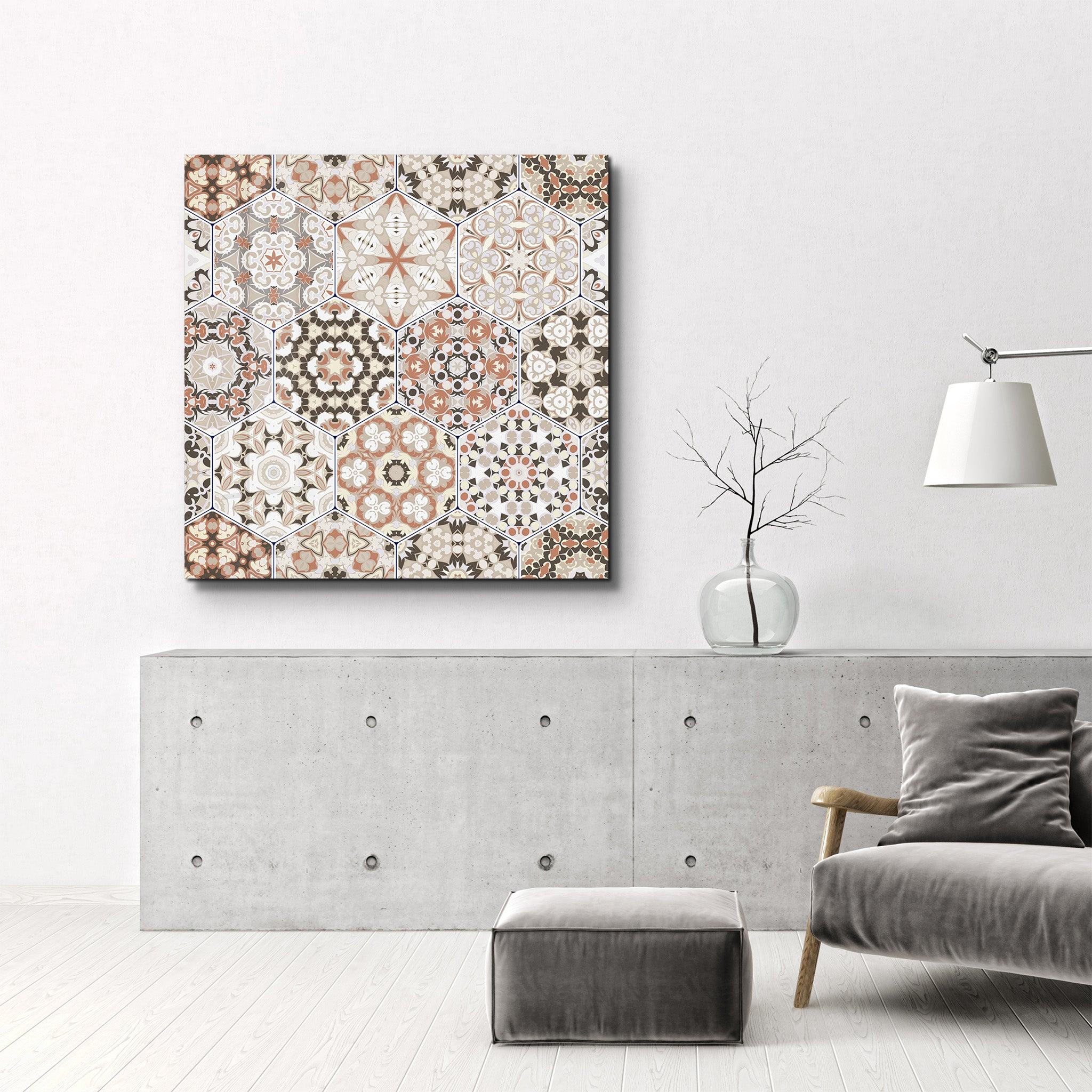 Beige Brown Italian Ceramic Tiles Collection | Glass Wall Art - ArtDesigna Glass Printing Wall Art