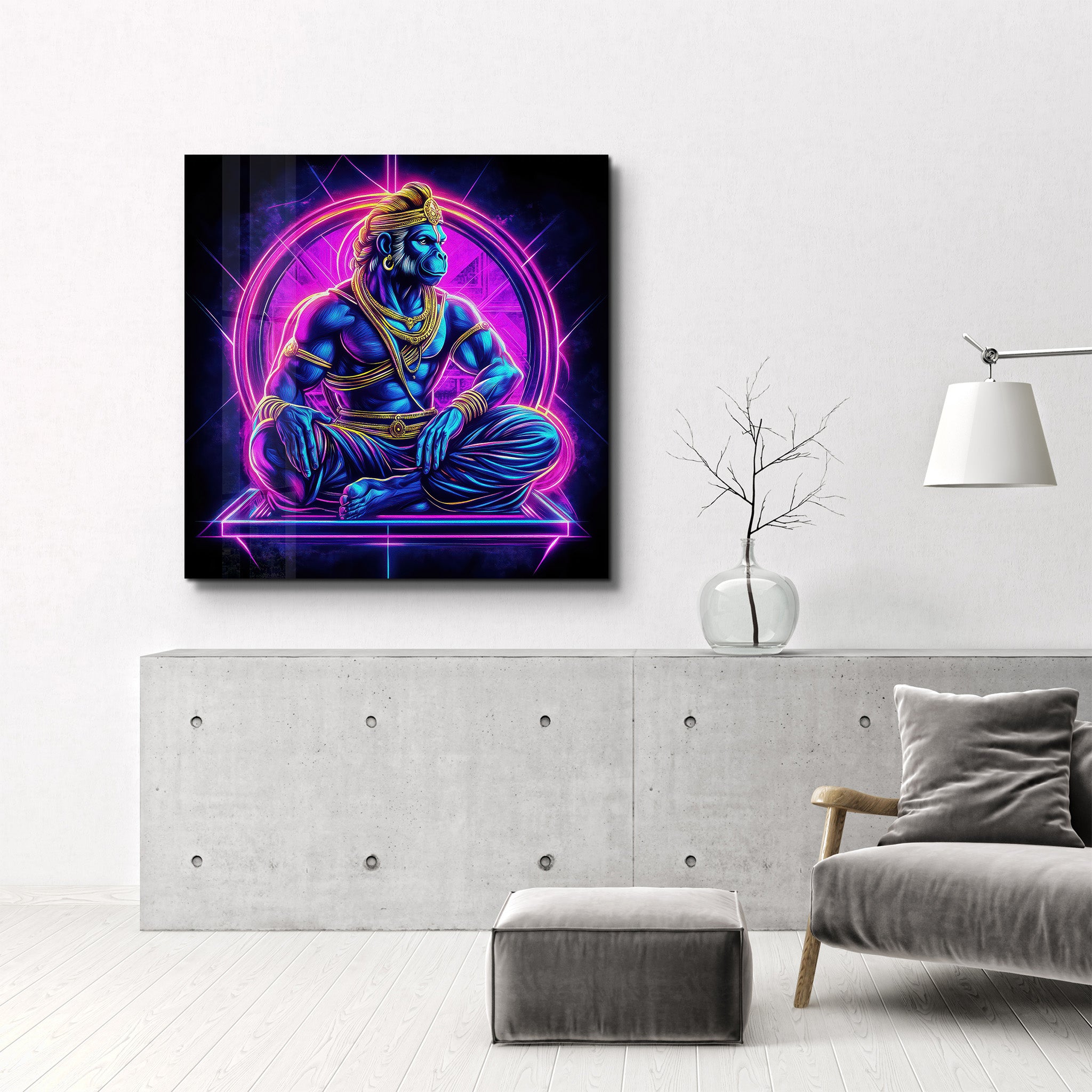 Hanuman Reimagined | Glass Wall Art