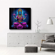 Lakshmi Goddess of Wealth | Glass Wall Art