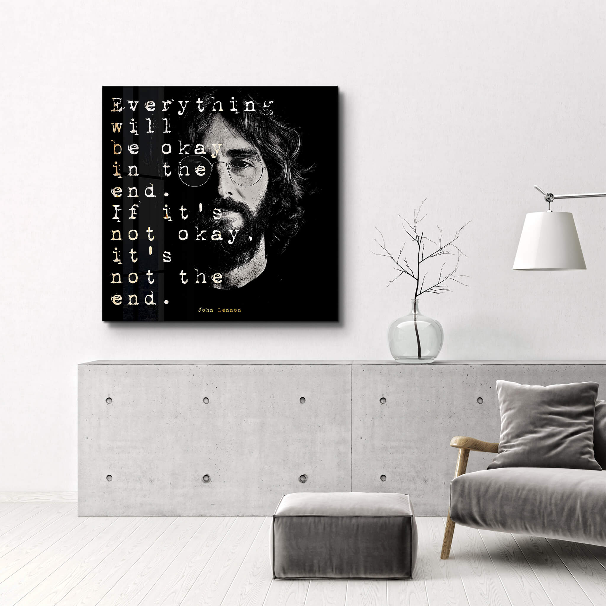 J. Lennon | Motivational Glass Wall Art