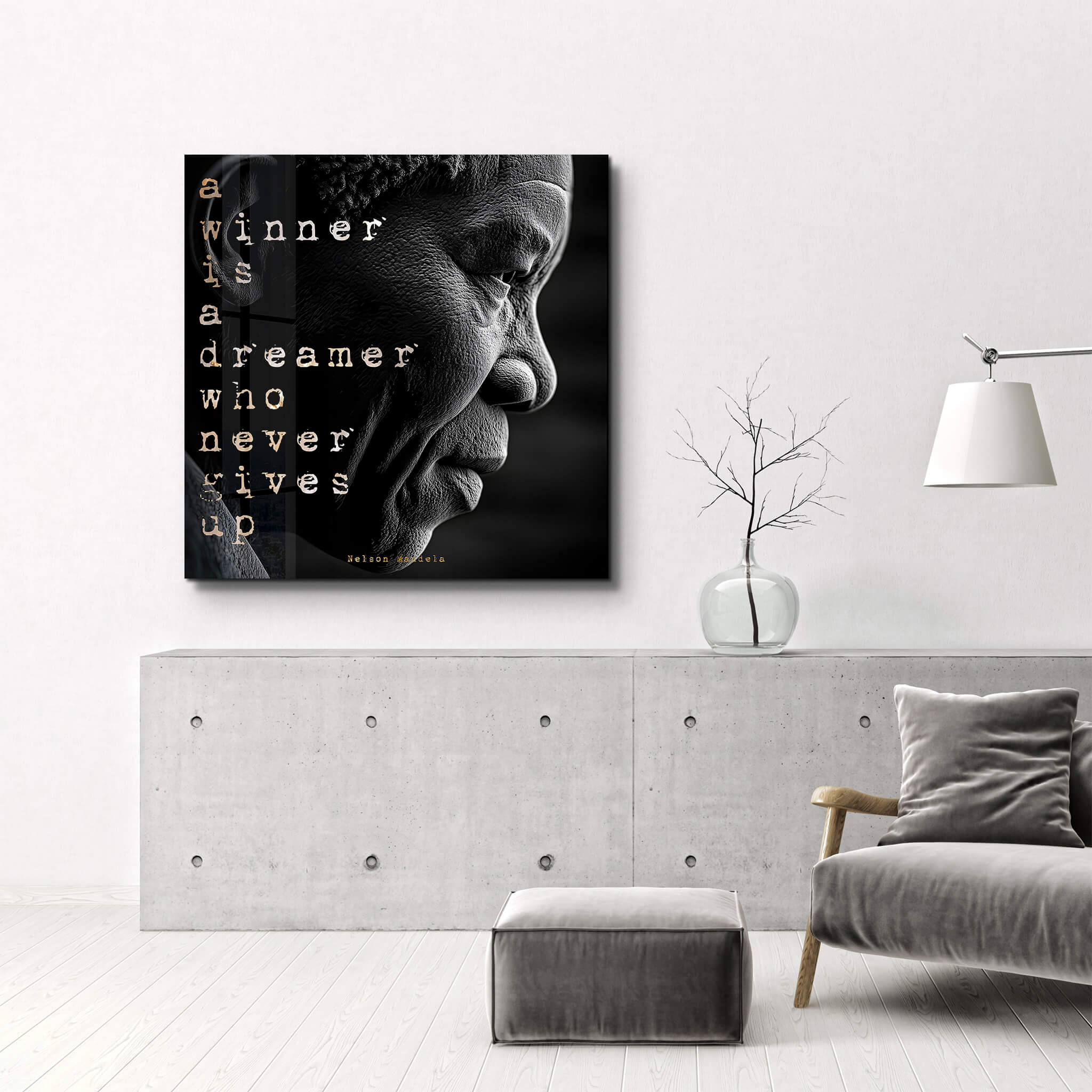 Nelson Mandela | Motivational Glass Wall Art