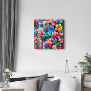 Flower Painting - Glass Wall Art - Artdesigna