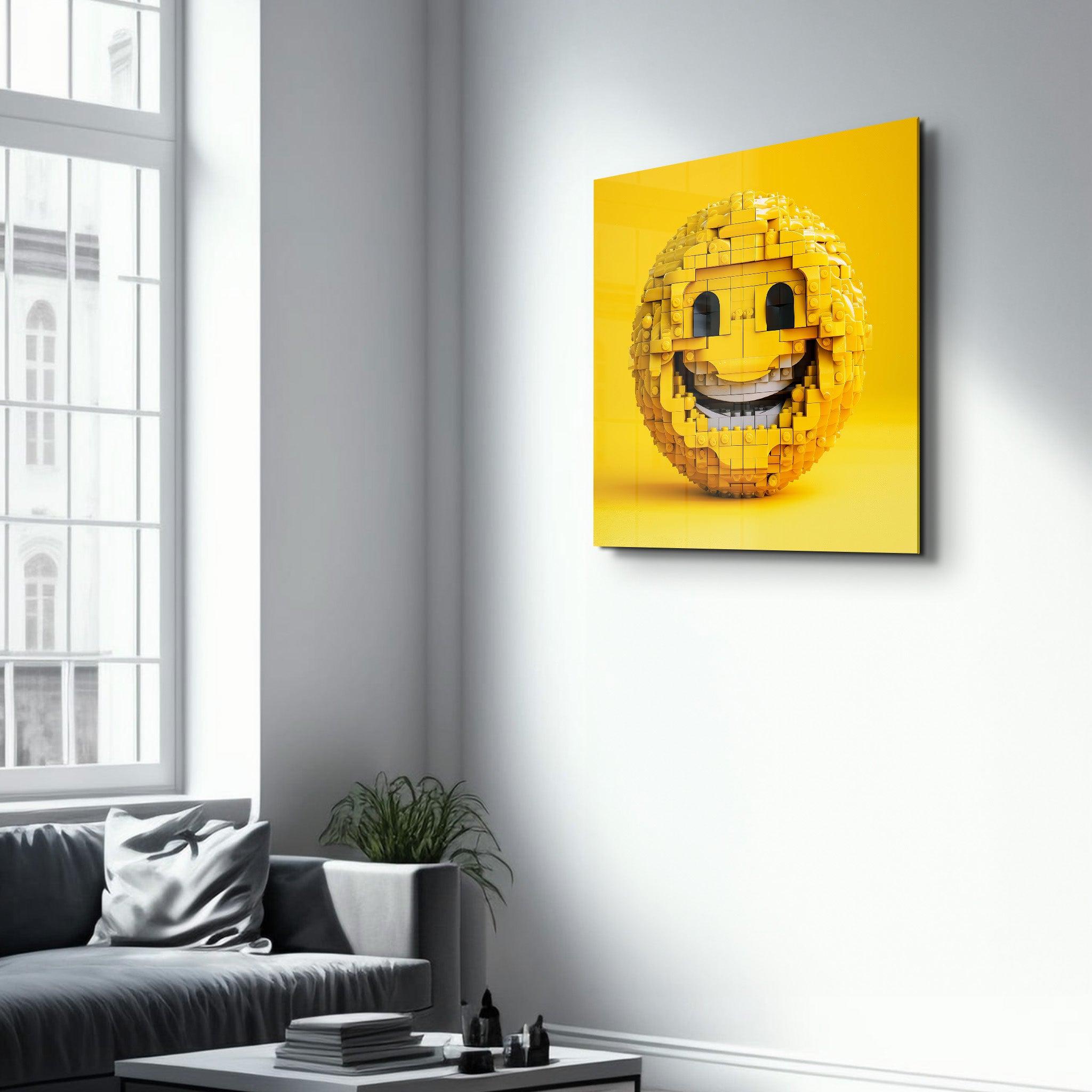 Smiley Lego Face | Glass Wall Art - ArtDesigna Glass Printing Wall Art
