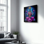 Lakshmi Goddess of Wealth | Glass Wall Art