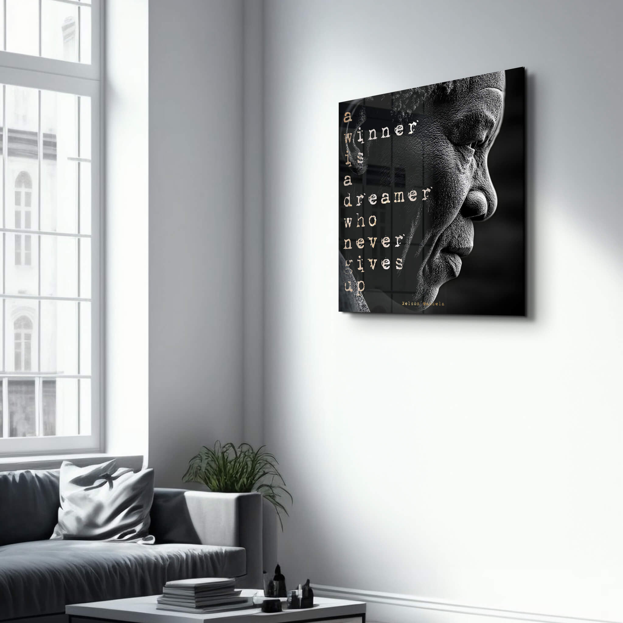 Nelson Mandela | Motivational Glass Wall Art