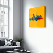 Dubai Skyline Drawing | Glass Wall Art