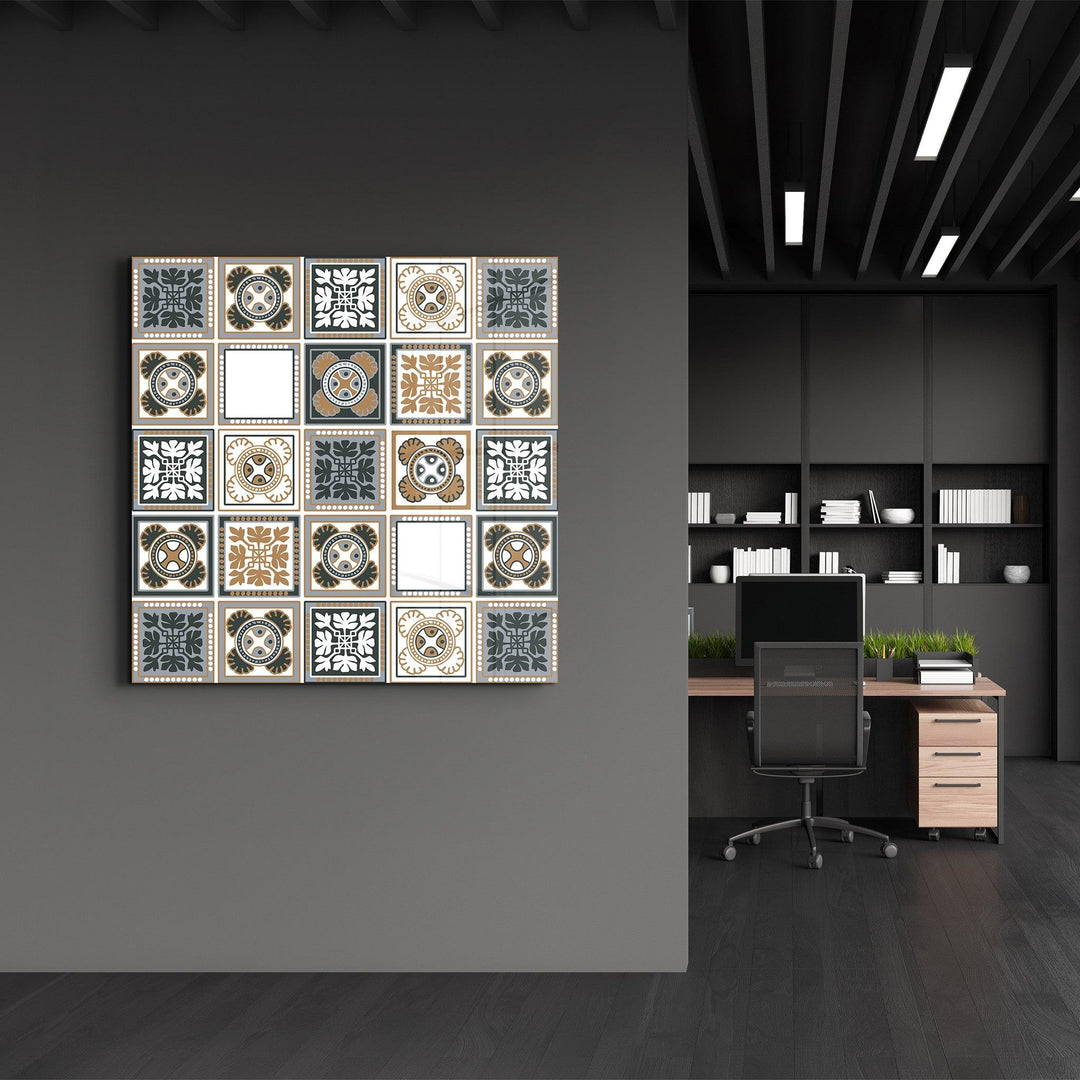 Light-Brown Italian Ceramic Tiles Collection | Glass Wall Art