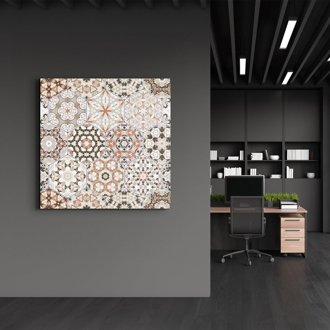 Beige Brown Italian Ceramic Tiles Collection | Glass Wall Art
