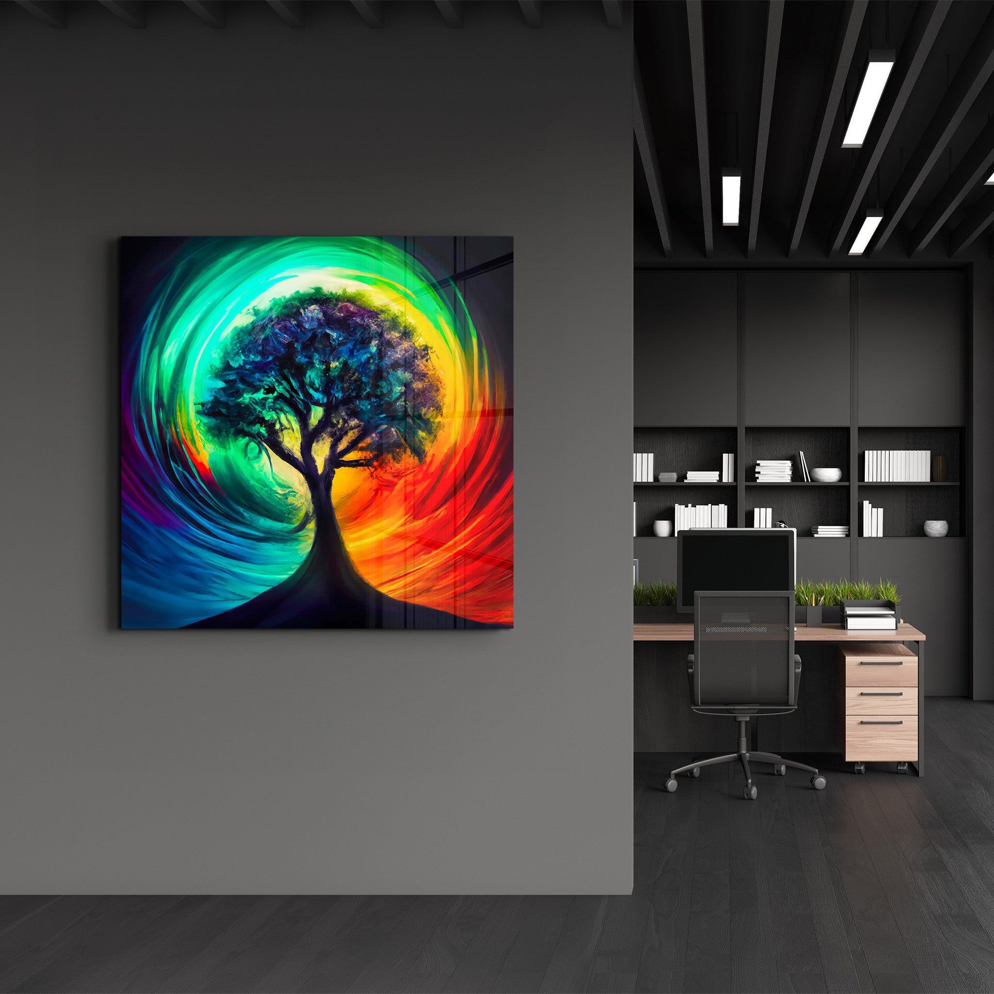 Tree of Life Oil Paint | Glass Wall Art