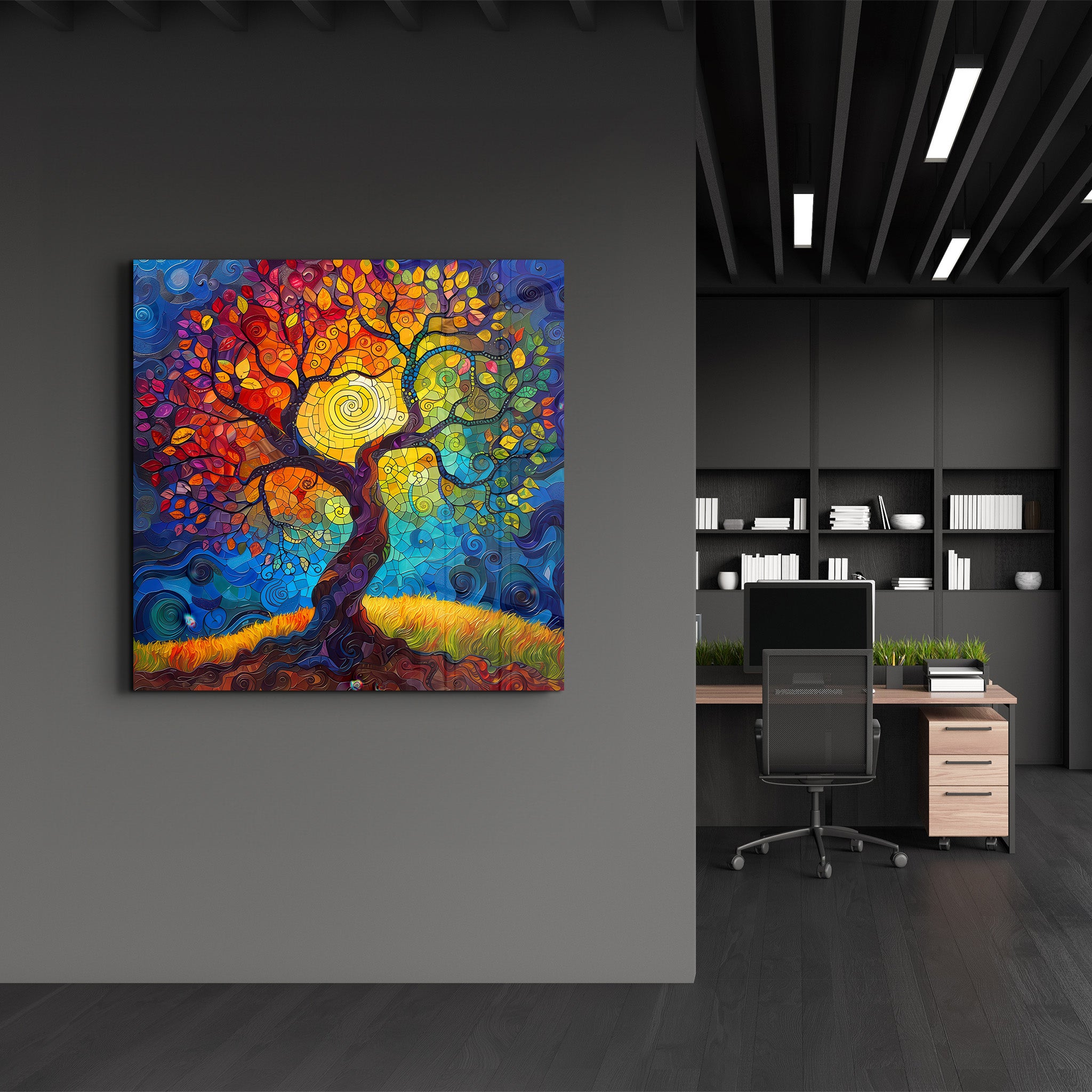 Tree of Life Mosaic Style | Glass Wall Art - Artdesigna