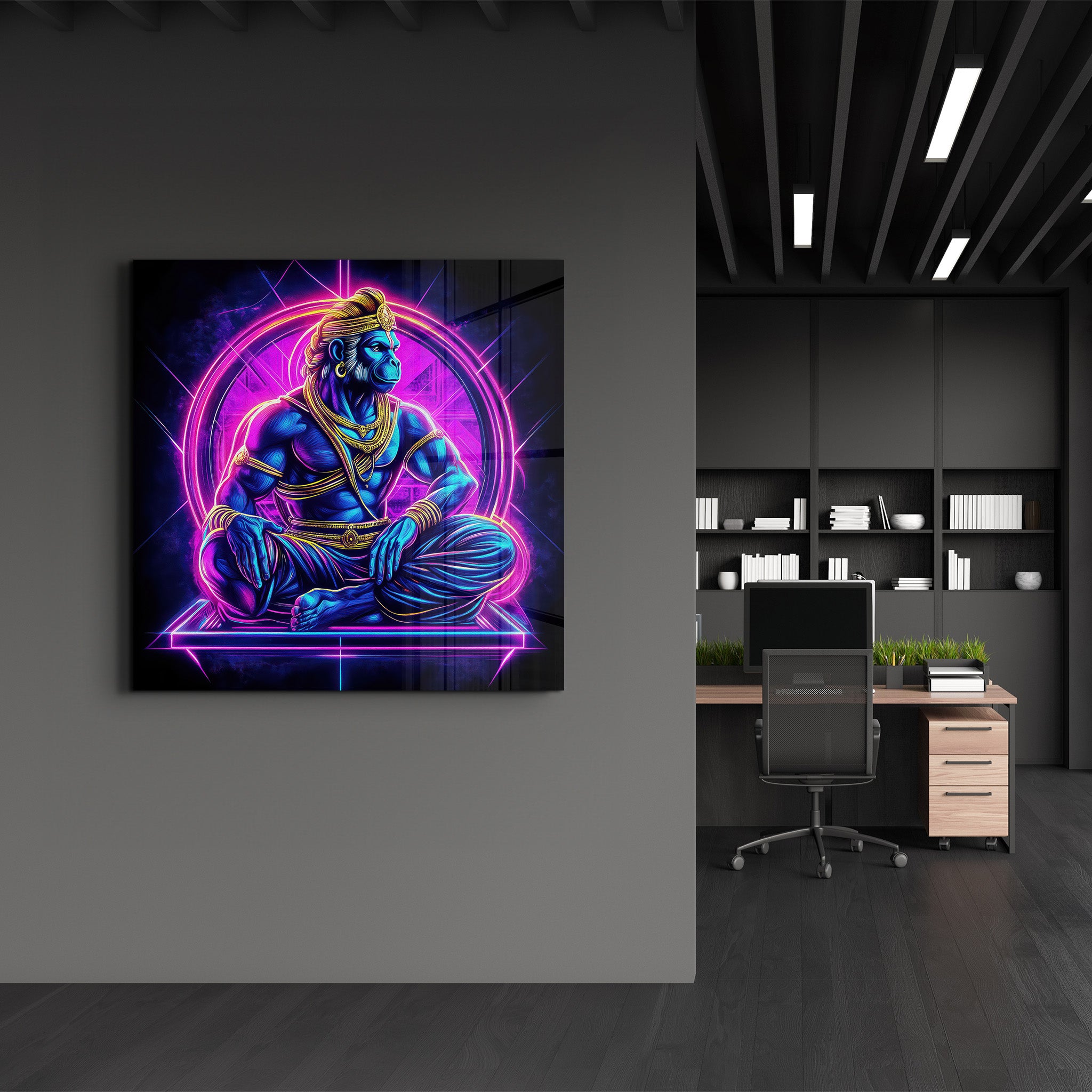 Hanuman Reimagined | Glass Wall Art