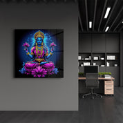 Lakshmi Goddess of Wealth | Glass Wall Art