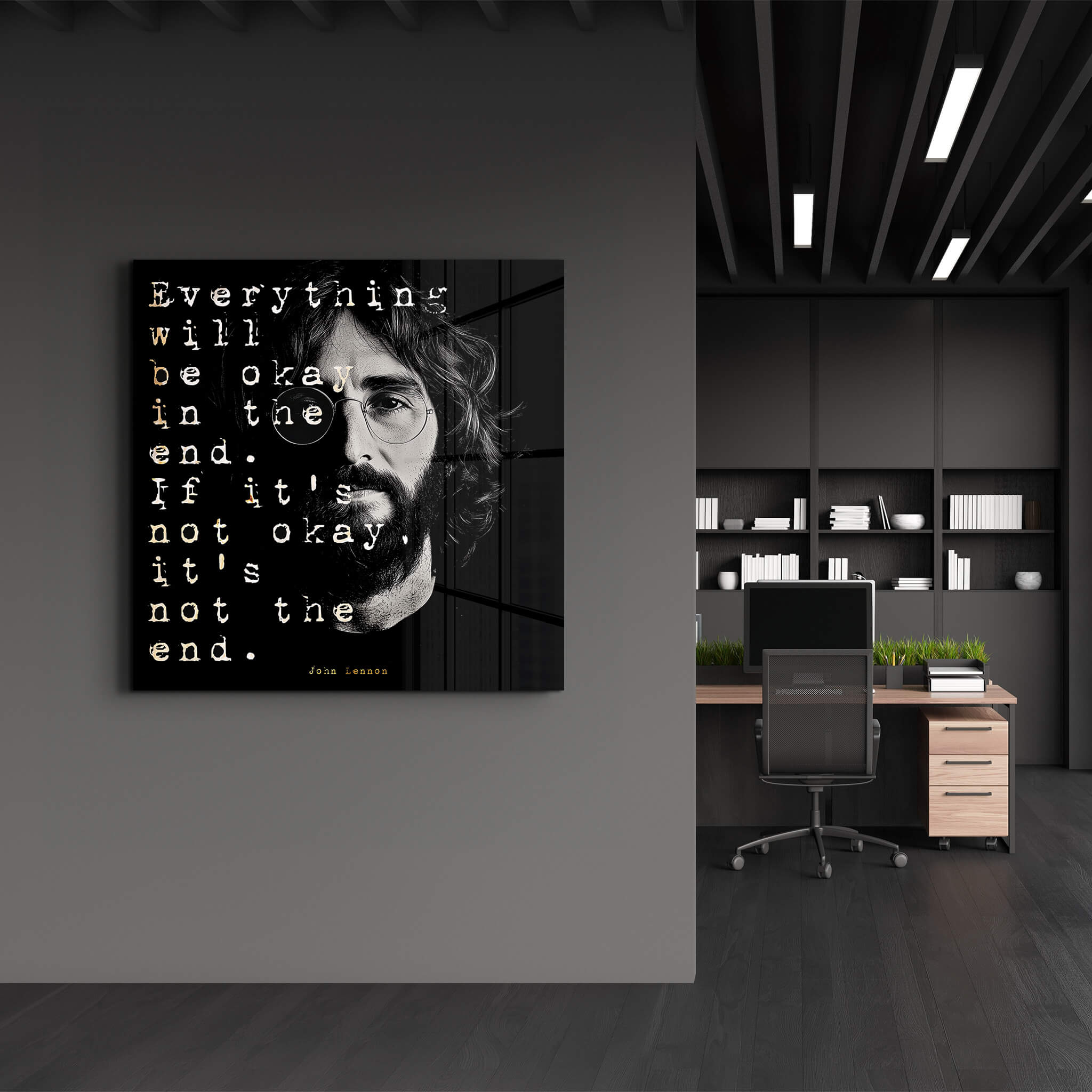 J. Lennon | Motivational Glass Wall Art