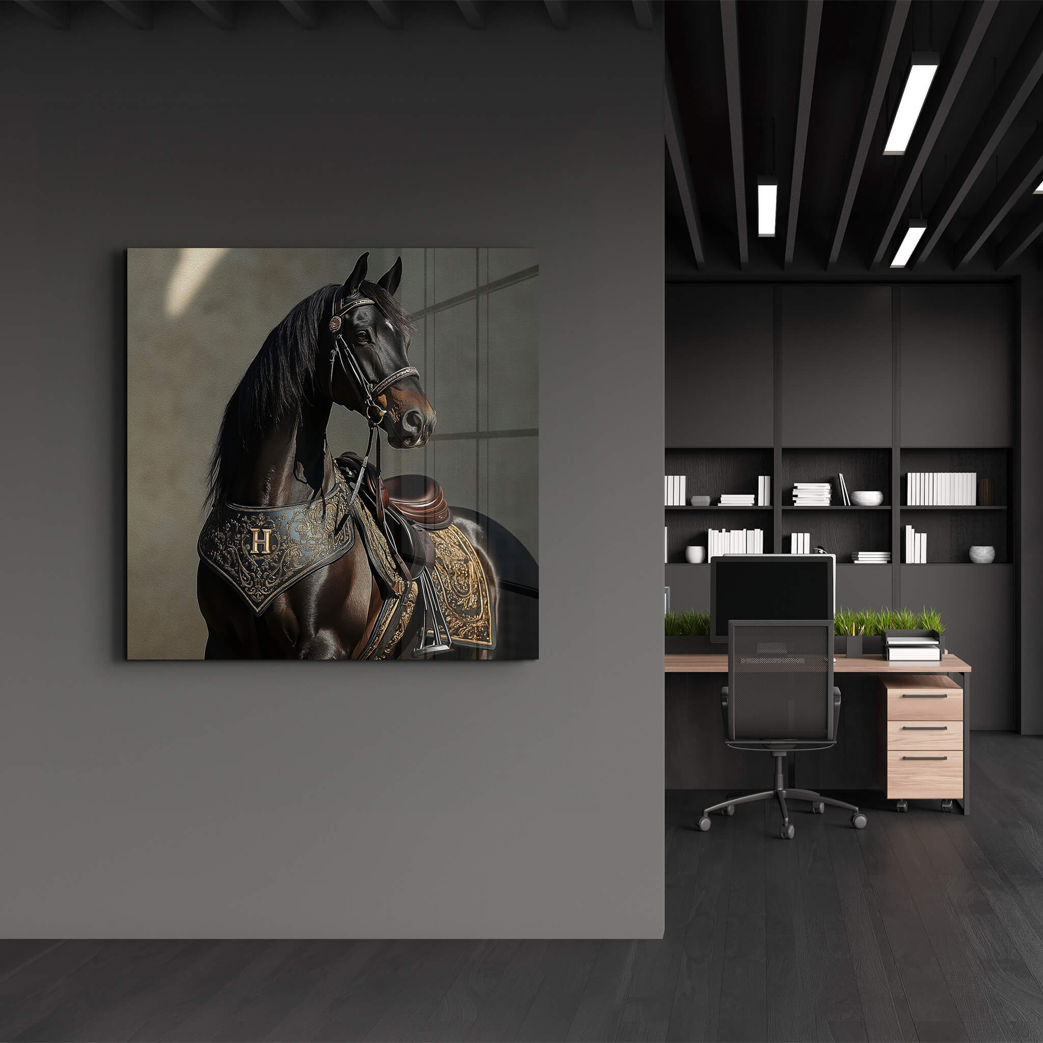 Hermes Horse | Glass Wall Art