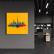 Dubai Skyline Drawing | Glass Wall Art