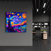 A Modern Take on Van Gogh’s Starry Sky | Glass Wall Art