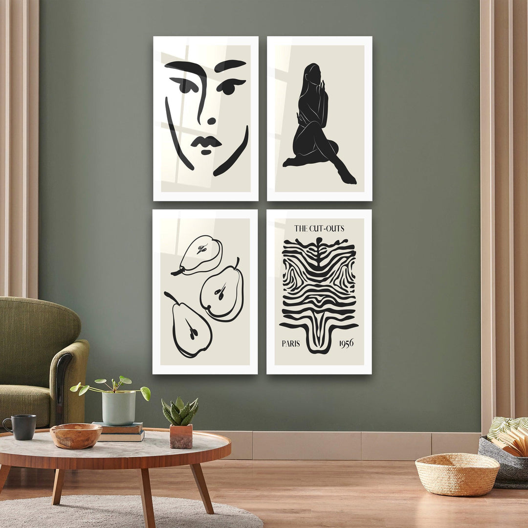 ."The Cut Outs Quadro". Contemporary Gallery Collection Glass Wall Art - ArtDesigna Glass Printing Wall Art
