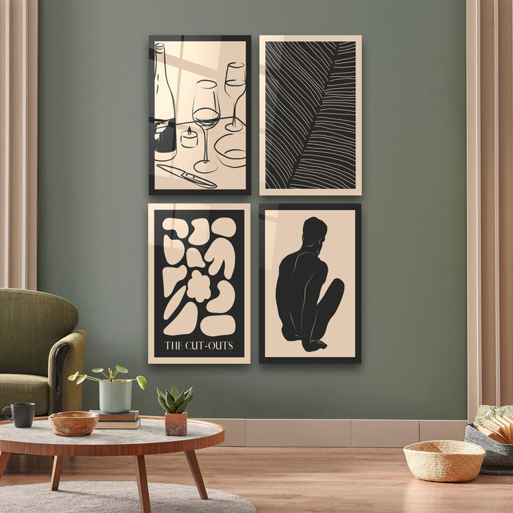 ."The Cut Outs Quadro v4". Contemporary Gallery Collection Glass Wall Art - ArtDesigna Glass Printing Wall Art