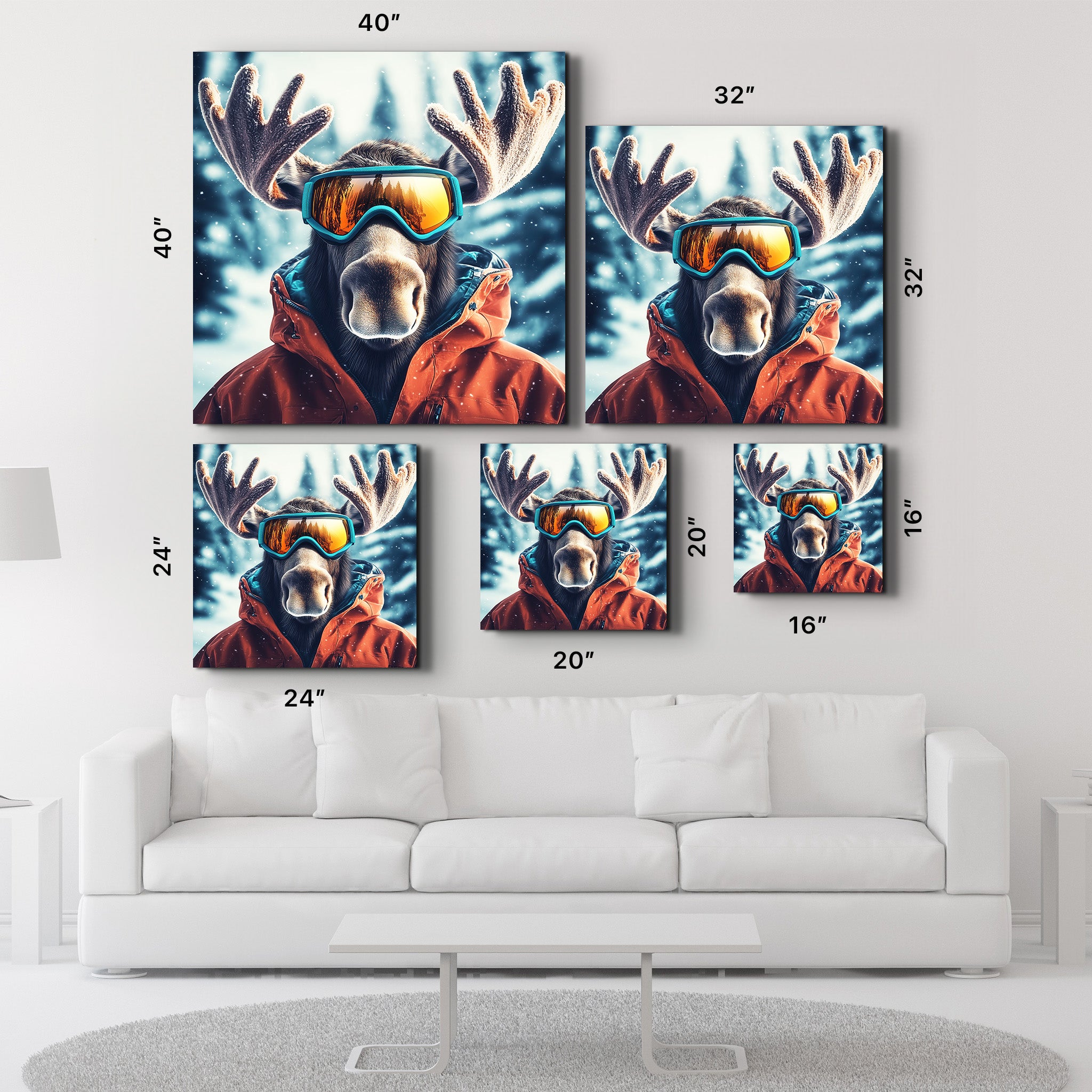 Moose's Snowy Adventure | Glass Wall Art