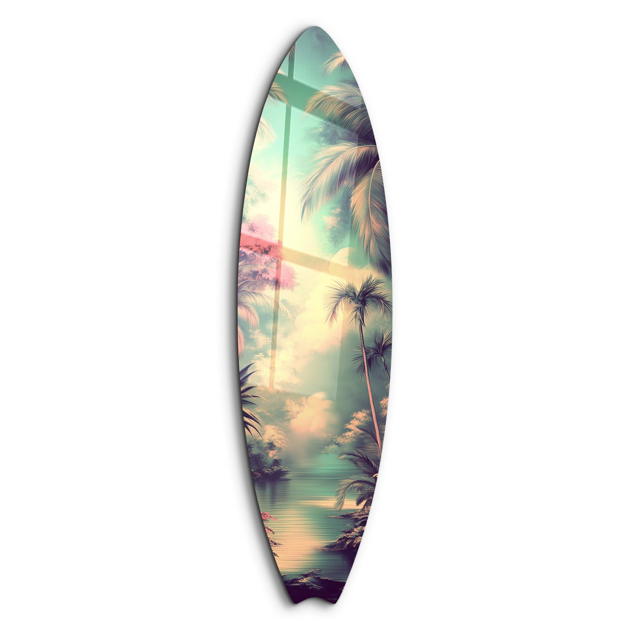 Tropical Paradise 2 | Surfboard Glass Wall Art