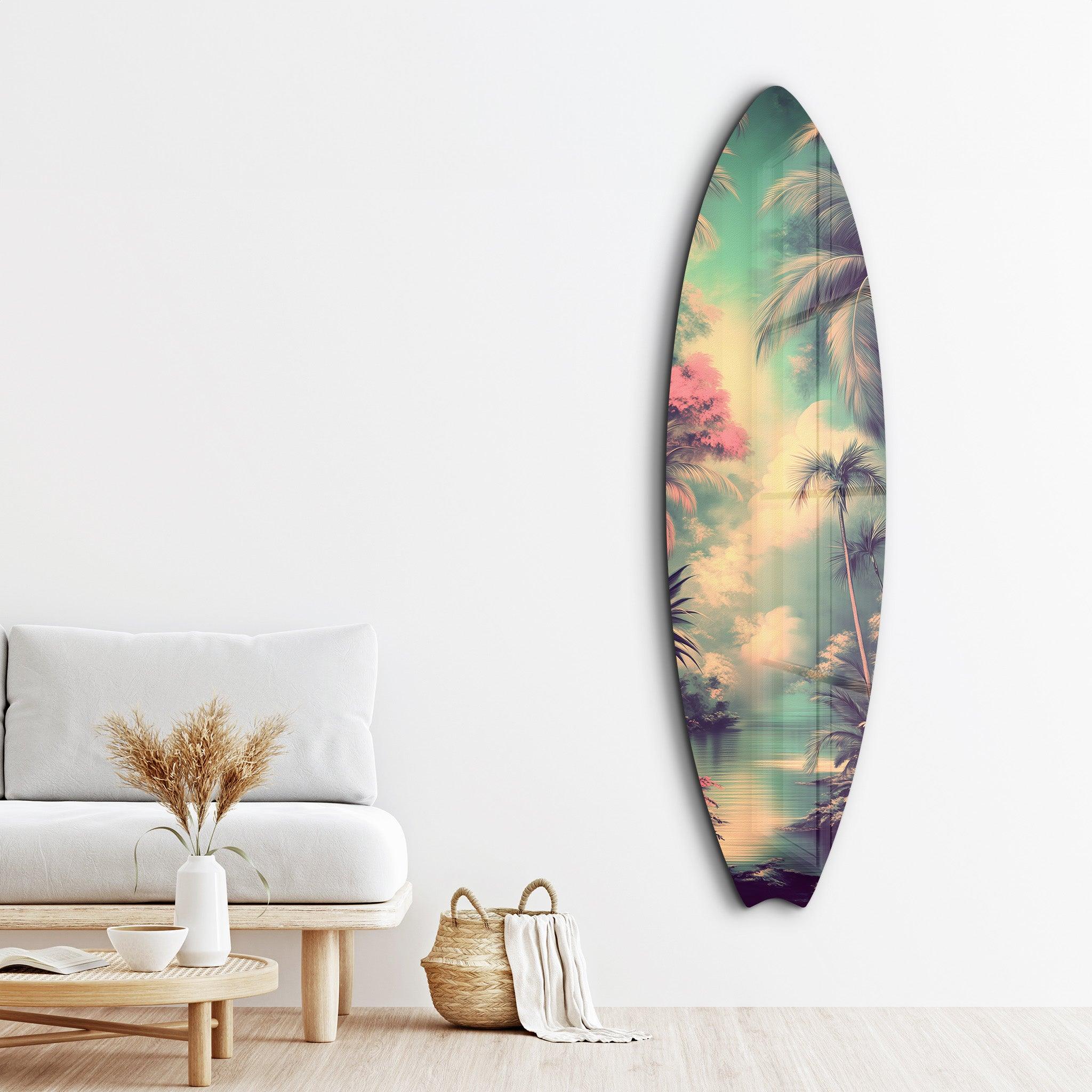 Tropical Paradise 2 | Surfboard Glass Wall Art