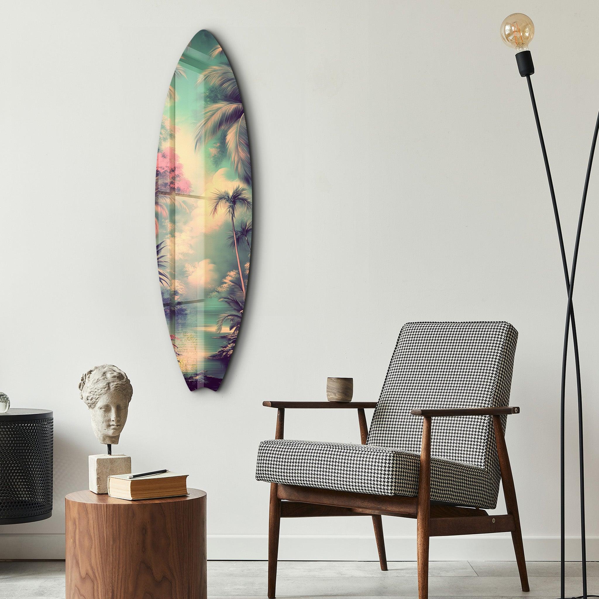 Tropical Paradise 2 | Surfboard Glass Wall Art