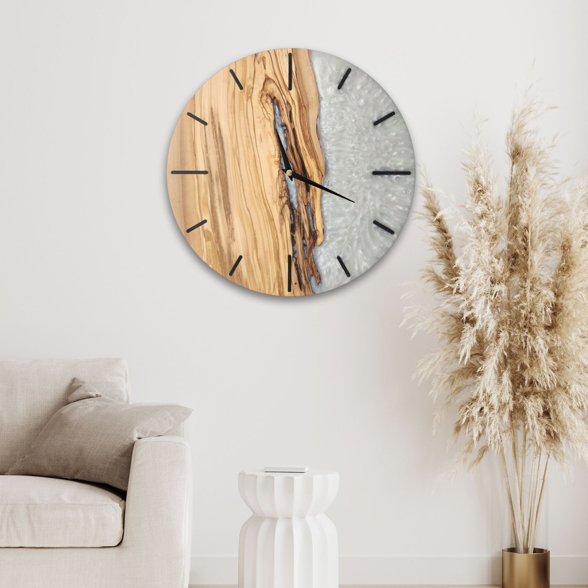 White Pearl Timekeeper | Premium Handmade Wall Clocks - Artdesigna