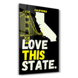 California Love This State | Glass Wall Art