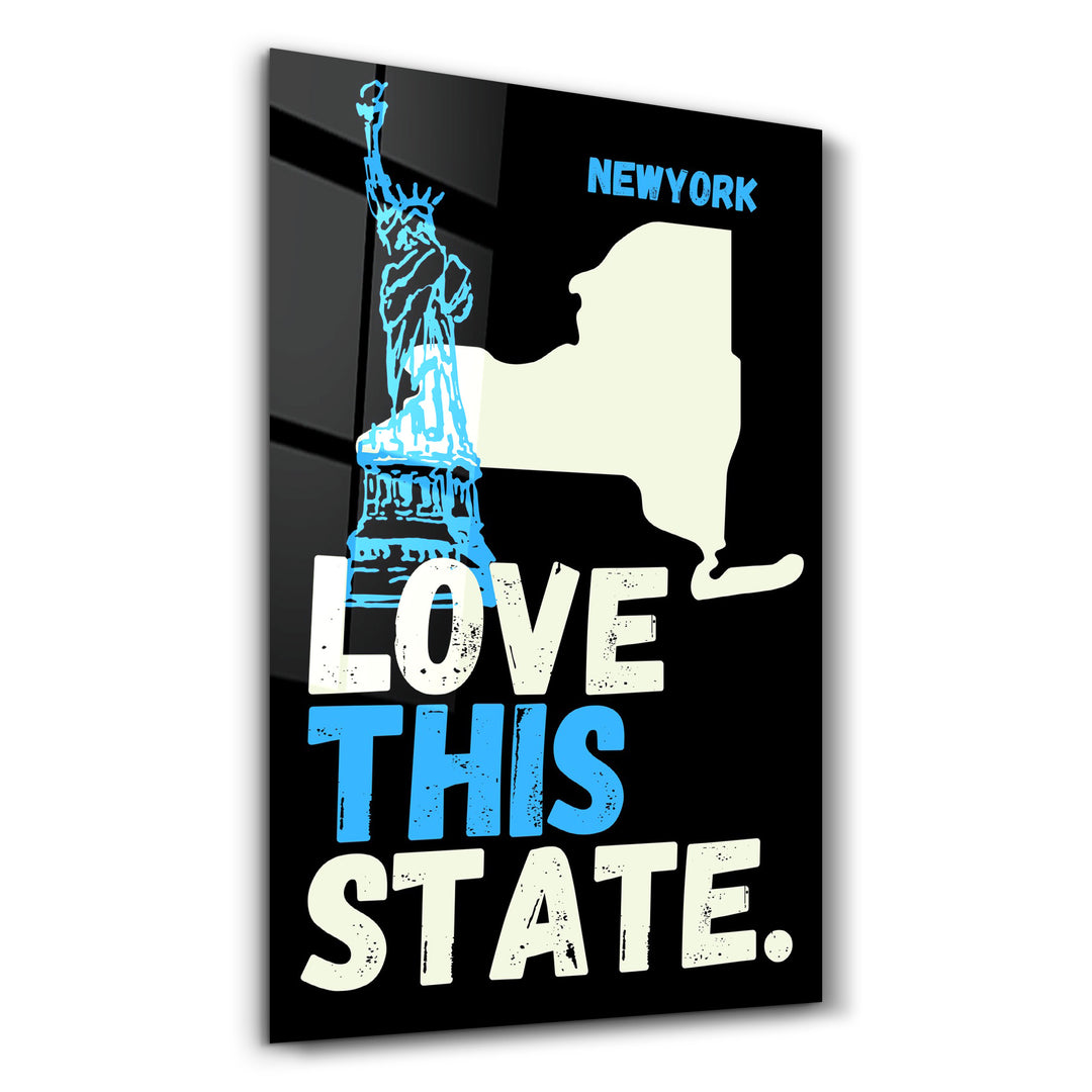 Love This State NewYork | Glass Wall Art