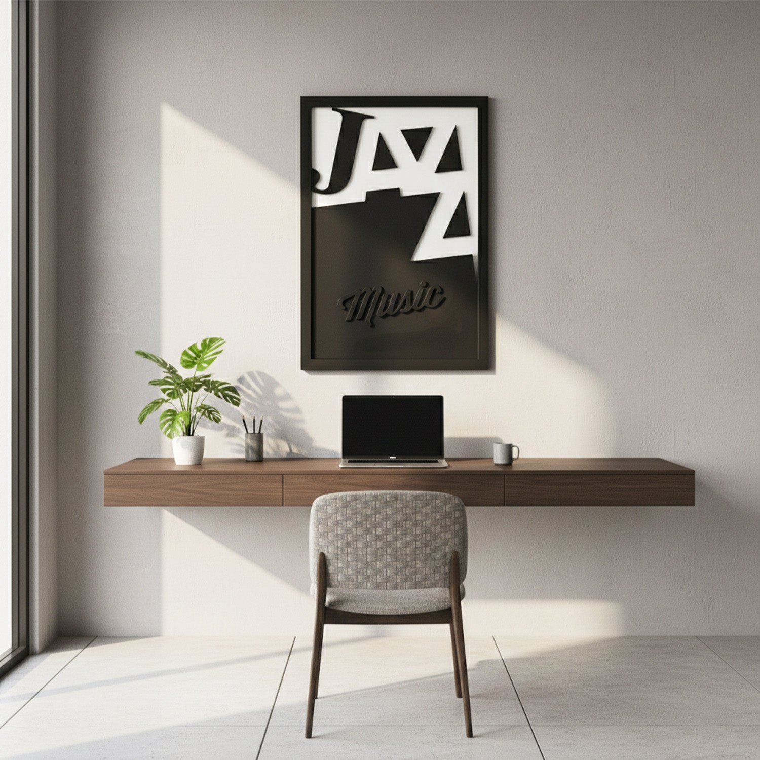 Jazz Music – Modern Wooden Music Typography Wall Art – Artdesigna