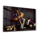 Abstract Yellow Hat Woman | Glass Wall Art