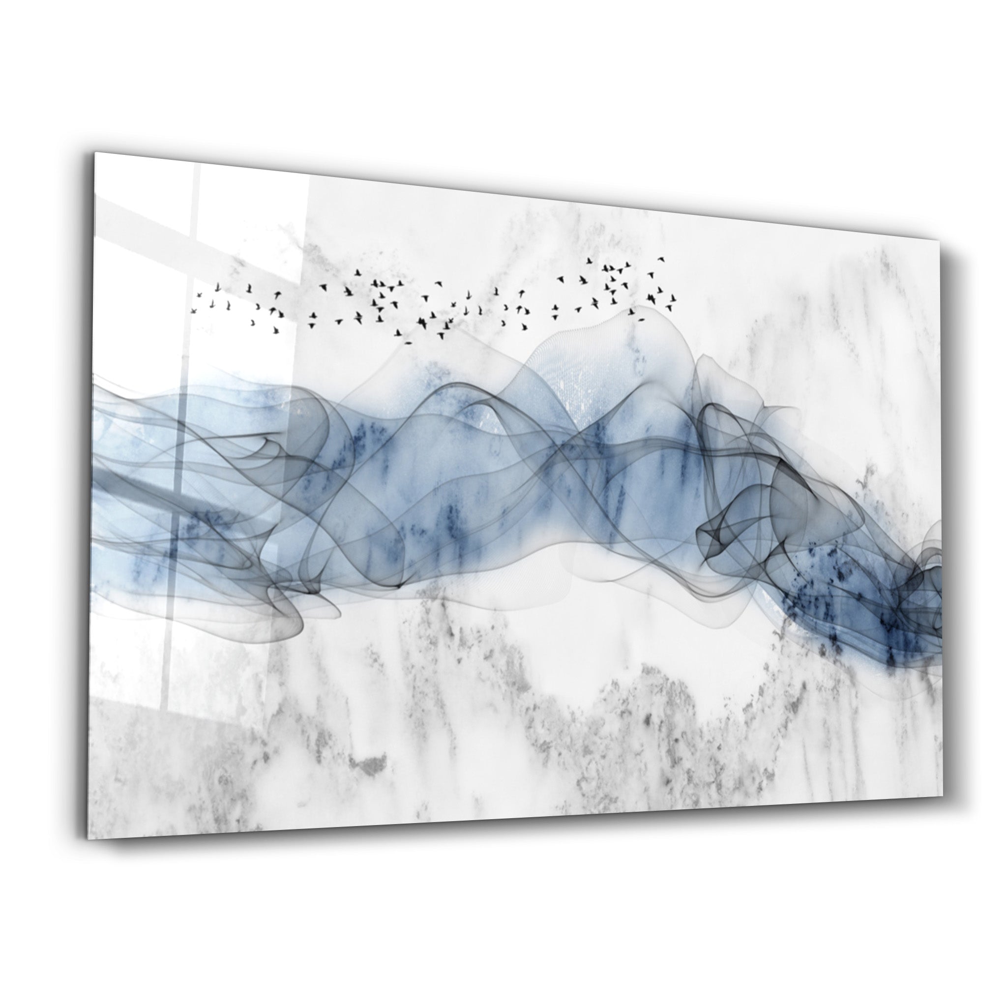 ・"Abstract Flying Birds"・Glass Wall Art - ArtDesigna Glass Printing Wall Art