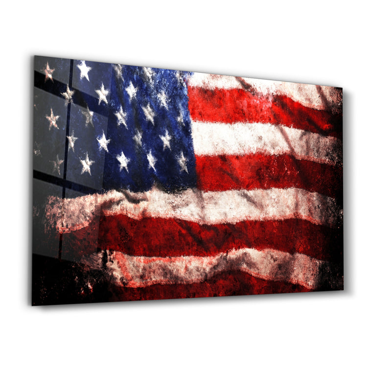 ・"Flag of the U.S."・Glass Wall Art - ArtDesigna Glass Printing Wall Art