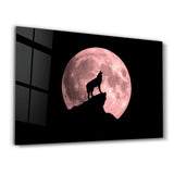 Wolf und Mond – Glasbild