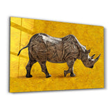 Abstract Rhino | Glass Wall Art