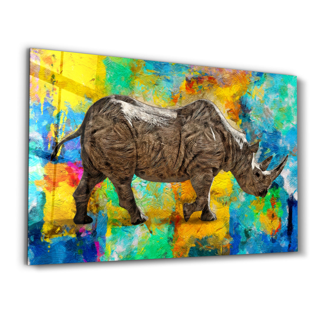 ・"Abstract Rhino V2"・Glass Wall Art - ArtDesigna Glass Printing Wall Art