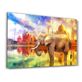 Abstract Elephant | Glass Wall Art